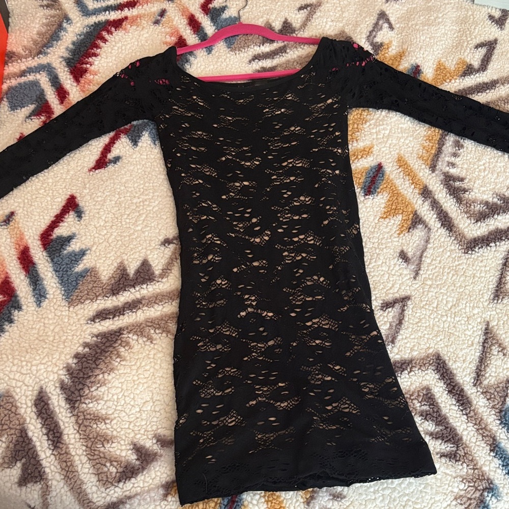 Guess Black Lace Mini Dress